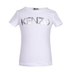 KENZO KIDS 高田贤三 奢侈品童装 18春夏新款 女童白色棉质圆领短袖T恤 KL10188 01 3A