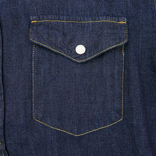  UNIQLO 优衣库 412961 男士牛仔衬衫 (藏青色、XL)