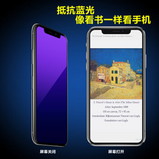 闪魔 苹果X/Xs/Xr钢化膜 iphoneX/Xs/Xr/XsMax非全屏手机贴膜抗蓝光防爆玻璃 苹果X/Xs【护眼版^滕森二代抗蓝光】送神器