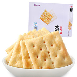 CROWN韩国进口苏打饼干280g克丽安早餐代餐梳打饼干咸味批发整箱