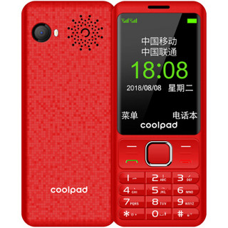 酷派（Coolpad）S688 直板按键 移动联通双卡双待老人手机功能机 红色 *15件