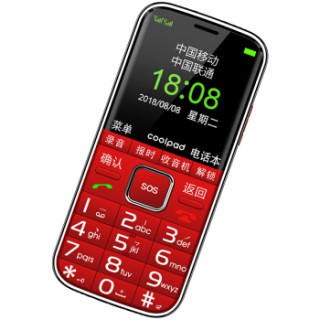 商品 coolpad 酷派 s628 老人手机 (移动/联通2g,红色)