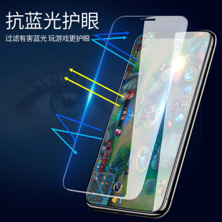  观悦 iPhone X 全屏 紫光 钢化膜 (黑色)