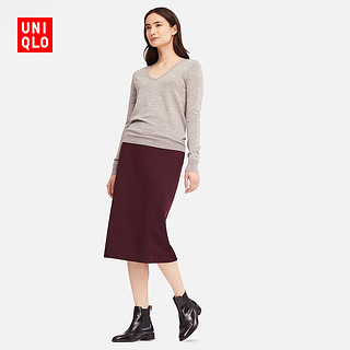  UNIQLO 优衣库 408742 女士针织紧身裙 (深灰色、M)