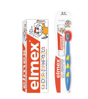 Elmex 易学 儿童乳牙牙刷 1只 + Elmex 易学 婴幼儿可吞咽牙膏 50ml 
