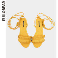  PULL&BEAR 11562311 姜黄色绑带凉鞋 (黄色、37)