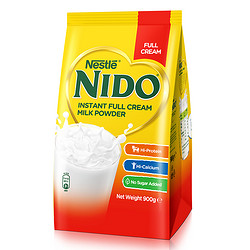 Nestle 雀巢 荷兰原装进口Nido全脂奶粉 900g/袋 *2件