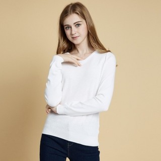 JEANSWEST 真维斯 7 3-291501 女士圆领长袖毛衣 (M、黑色)