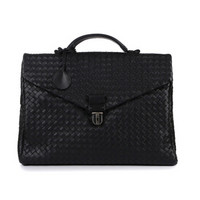 BOTTEGA VENETA  113095 V4651 1000 男士编织公文包 黑色