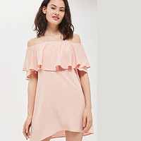 TOPSHOP 10N05MPBL 一字肩连衣裙