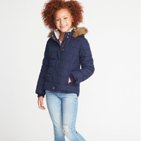 OLD NAVY 仿羊羔绒衬里长袖棉服