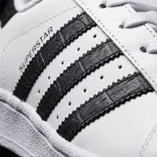 adidas 阿迪达斯 三叶草 SUPERSTAR J_BZ0362 男女童贝壳头鞋 (白色、35.5)