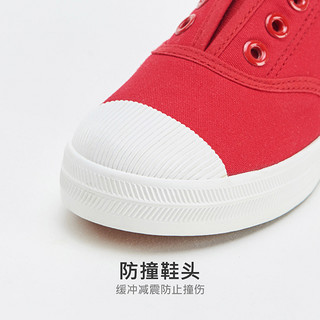 MUMUWU 木木屋 儿童帆布鞋 (红色、26码)