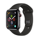  Apple 苹果 Apple Watch Series 4 智能手表 (深空黑不锈钢、GPS+蜂窝网络、44mm、黑色运动表带)　