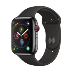 Apple Watch Series 4智能手表（GPS+蜂窝网络款 44毫米深空黑色不锈钢表壳 黑色运动型表带 MTX22CH/A)