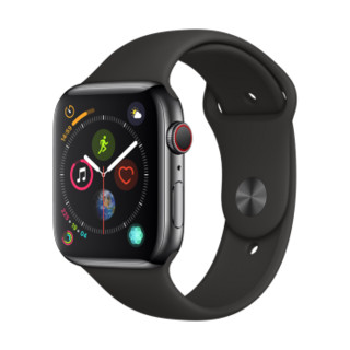 Apple Watch Series 4智能手表（GPS+蜂窝款 44毫米深空黑色不锈钢表壳 黑色运动型表带 MTX22CH/A)