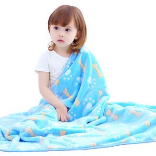 Elepbaby 象宝宝  法兰绒 婴儿毛毯 (蓝色、100*130cm)