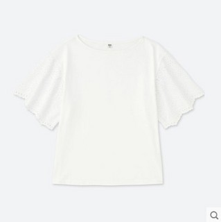 Bershka 巴适卡 00737880712 女士荷叶边一字衬衫 (S、奶油色)