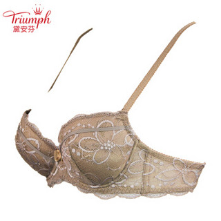 黛安芬（Triumph）日本文胸梦幻蕾丝系列舒适女性蕾丝胸罩10175034 棕色 70D