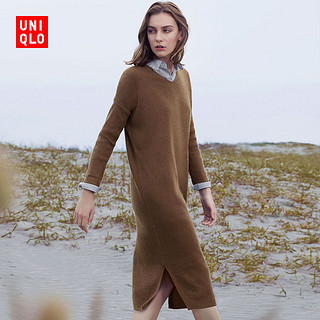 UNIQLO 优衣库 UQ413240000 女士针织连衣裙 (L、天灰色)