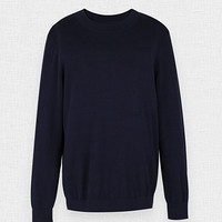  京造 男士精梳棉毛衣基础套头衫 (浅花灰、S)