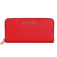 MICHAEL KORS 迈克·科尔斯 32S3GTVE3L 长款拉链钱包 鲜红色