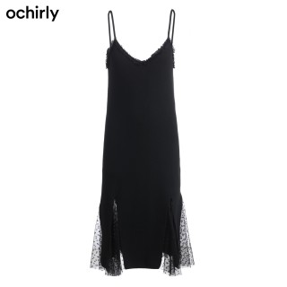 ochirly 欧时力 1GZ3037360 女士吊带连衣裙