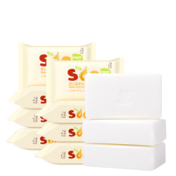 小白熊(Snow Bear)婴儿酵素洗衣皂 宝宝尿布皂 专用儿童肥皂BB皂 200g*8块装 09967 *4件