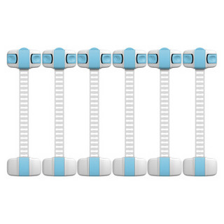 攸曼诚品(eudemon)6个装蓝色儿童安全锁抽屉锁冰箱锁马桶锁多功能安全锁柜门柜子锁扣 防夹手