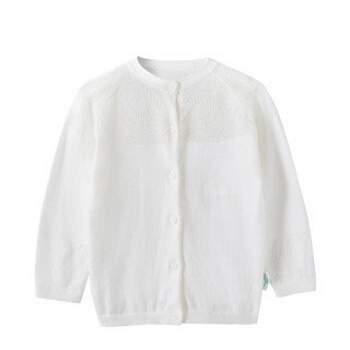 PurCotton 全棉时代 2000250102 女童棉线开衫 120/56(建议6-7岁) 白色