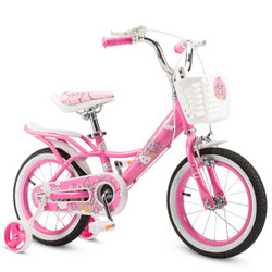 途锐达（TOPRIGHT）儿童自行车单车小孩童车3/5/8岁宝宝脚踏车平衡车电动车女孩玩具 小城堡豪华版 粉色 14寸