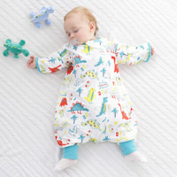 米乐鱼婴儿宝宝睡袋新生儿童全棉分腿防踢被子恐龙乐园110*64cm