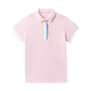 PurCotton 全棉时代 2000244901 女童针织翻领POLO衫 110/56(建议4-5岁) 亮粉色
