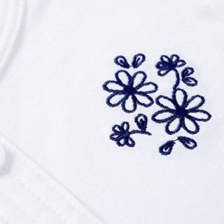 PurCotton 全棉时代 2000208901 婴儿针织短袖连体衣 66/44(建议3-6个月) 白色