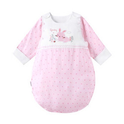 全棉时代 睡袋婴儿纱布侧开睡袋 70*55cm（建议6-9个月） 粉色小花朵 1件装