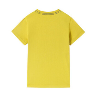 PurCotton 全棉时代 2000239102 男童针织平纹短袖T恤  110/56(建议4-5岁) 姜黄