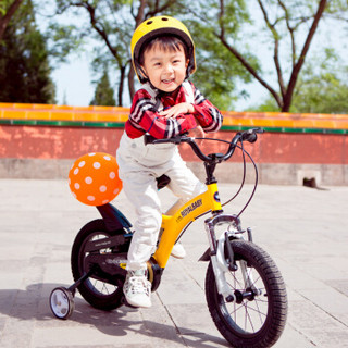 RoyalBaby 优贝 儿童自行车男女童车 避震型脚踏车山地车4岁-9岁 小飞熊12寸 黄色