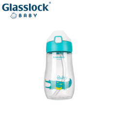 Glasslock baby Glasslockbaby儿童水杯宝宝学饮杯 婴儿吸管杯小孩喝水杯子 鳄鱼360ml