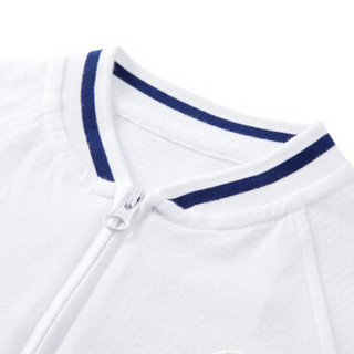 PurCotton 全棉时代 2000241501 幼儿男款针织排纱间罗纹口外套 100/52(建议3-4岁) 白色