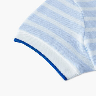 PurCotton 全棉时代 2000238201 幼儿男款色织条短袖POLO衫 90/52(建议2-3岁) 宝贝蓝白条