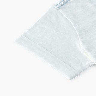 PurCotton 全棉时代 2000238701 男童针织竹节纱翻边短袖T恤 130/60(建议8-9岁) 白色