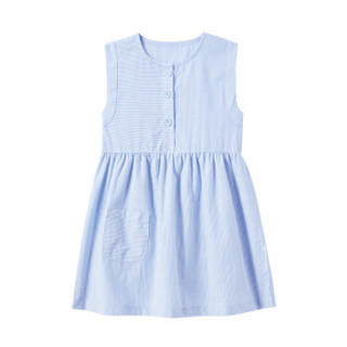 PurCotton 全棉时代 2000225602 幼儿女款梭织条纹短袖连衣裙