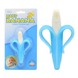 香蕉宝宝（Baby Banana）磨牙棒婴儿玩具 安抚牙胶 咬咬乐 婴儿牙刷 美国品牌 蓝色款 *4件