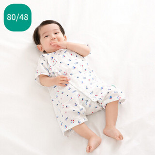 PurCotton 全棉时代 800-005548-080 婴幼儿纱布和服连体服 80/48(建议12-18个月) 帆船泳圈