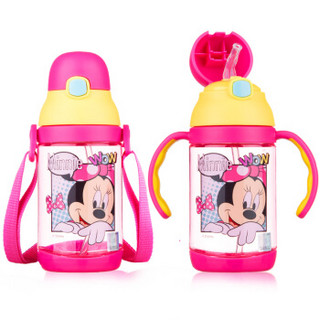 迪士尼（Disney）儿童水杯子 宝宝学饮杯吸管杯 婴儿1-3岁夏季水壶防漏背带把手两用