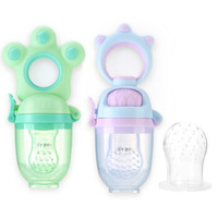 HOY BELL 好伊贝 婴儿牙胶磨牙棒 宝宝安抚奶嘴 咬咬袋水果辅食器套装 推进式 2支装