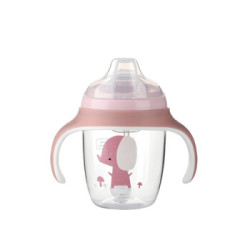 babycare 学饮杯婴儿6个月+ 重力球吸管杯鸭嘴杯耐摔防漏宝宝喝水杯儿童水杯 樱粉 鸭嘴型210ml 带重力球 *6件