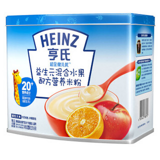 亨氏 (Heinz) 婴幼儿辅食 超金健儿优 益生元混合水果 宝宝营养米粉米糊 225g (辅食添加初期-36个月适用) *4件