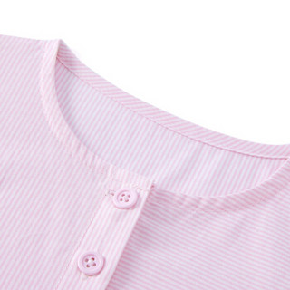 PurCotton 全棉时代 2000225601 幼儿女款梭织条纹短袖连衣裙 80/48(建议12-18个月) 粉条纹