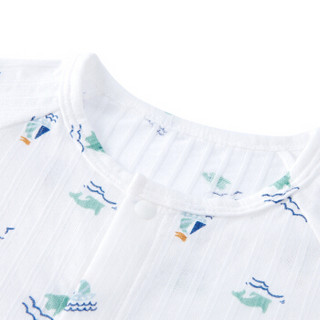PurCotton 全棉时代 2000264502 婴儿针织抽针罗纹短袖连体衣